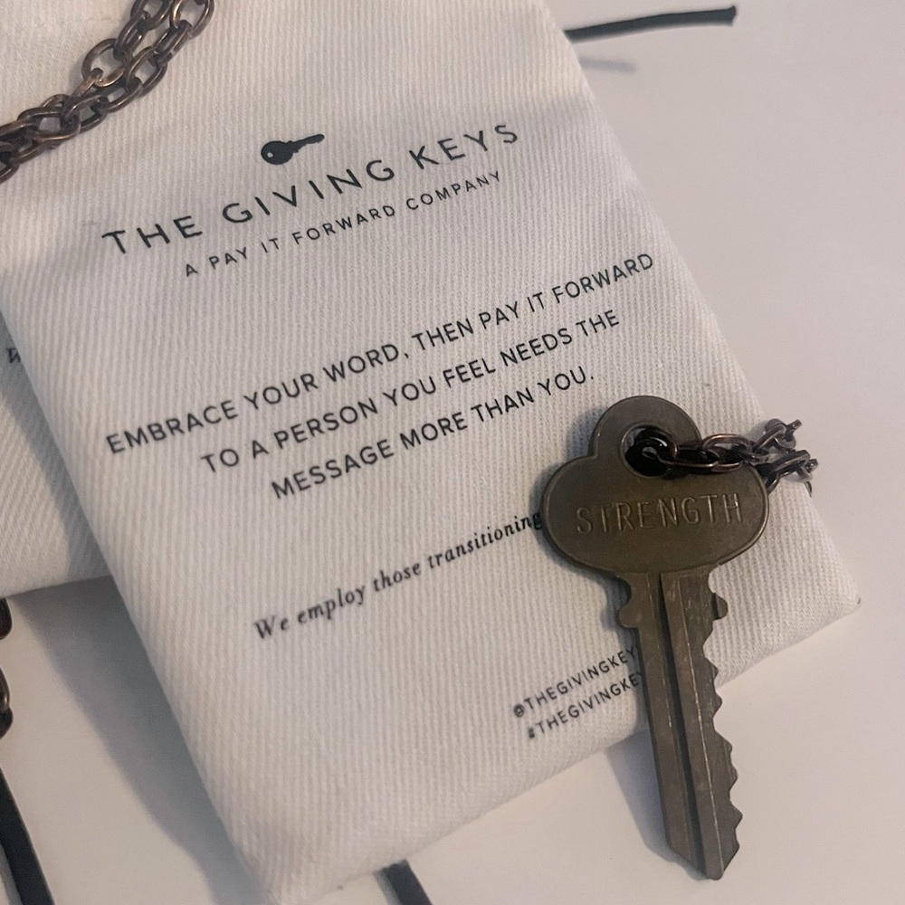 The Giving Key Necklace. Antique Copper Classic.